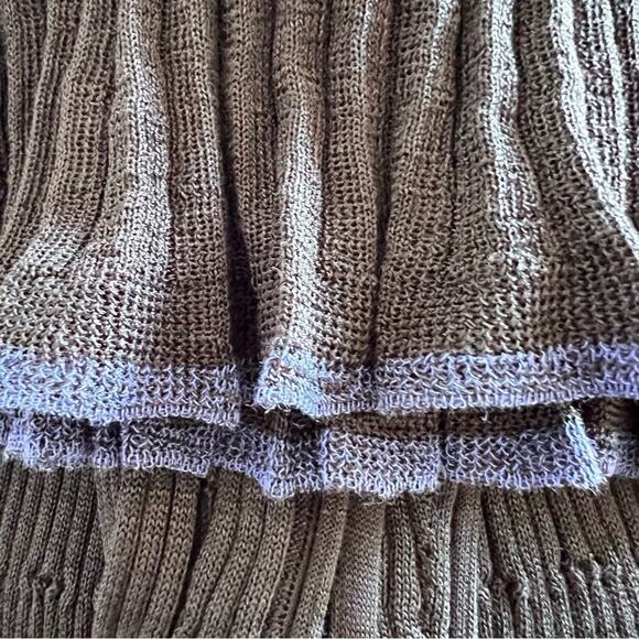 Rag & Bone Yasmine Ribbed Pleated V-Neck Tank Dress w/Blue Trim - Picture 14 of 14